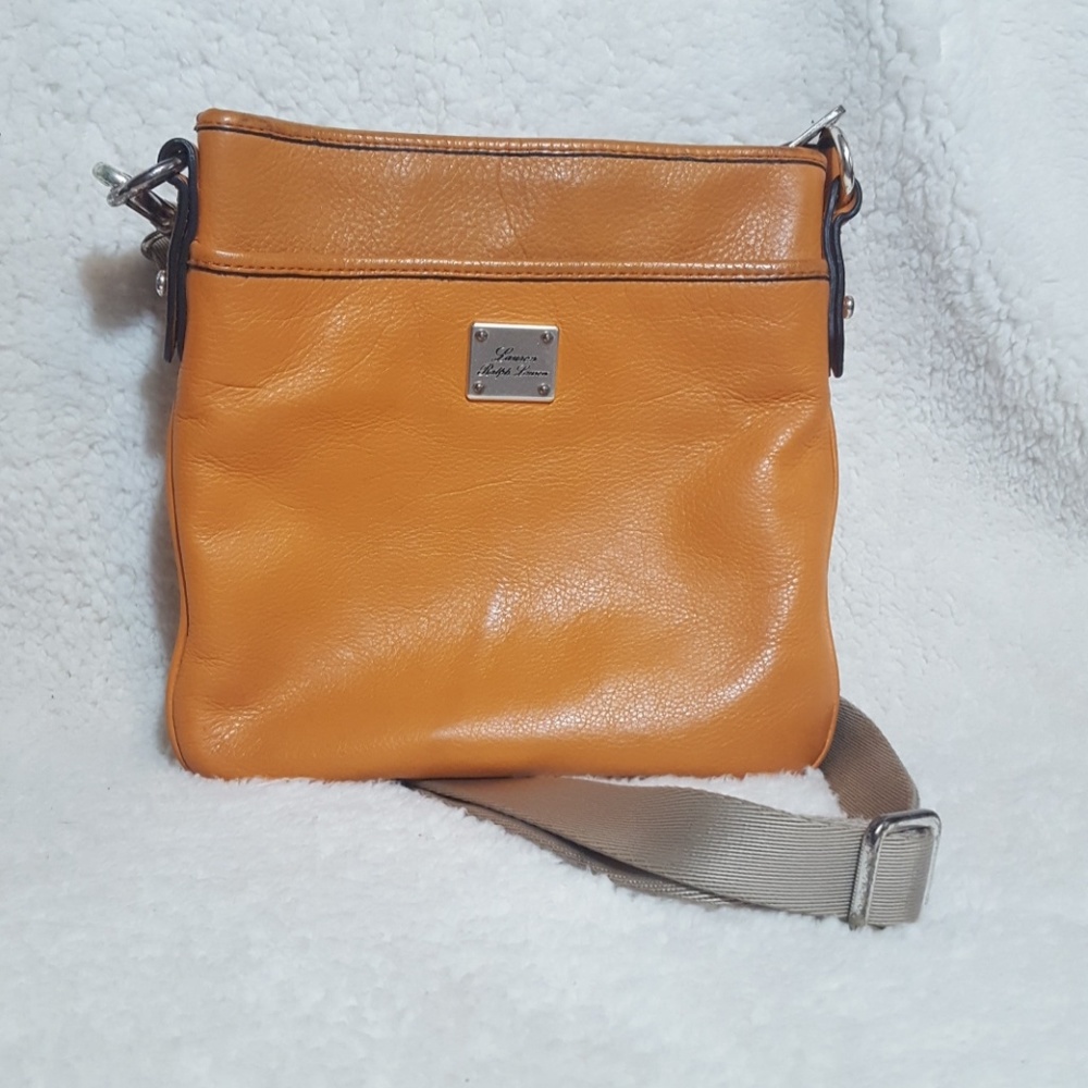 Lauren Ralph Lauren Orange Leather Crossbody